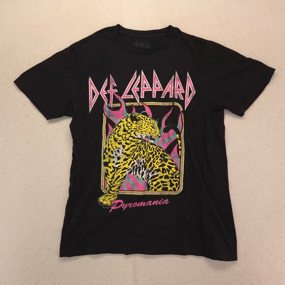 Def Leppard Band Graphic Crew Neck T Shirt Adult Mens Size Small S Black - Picture 2 of 9